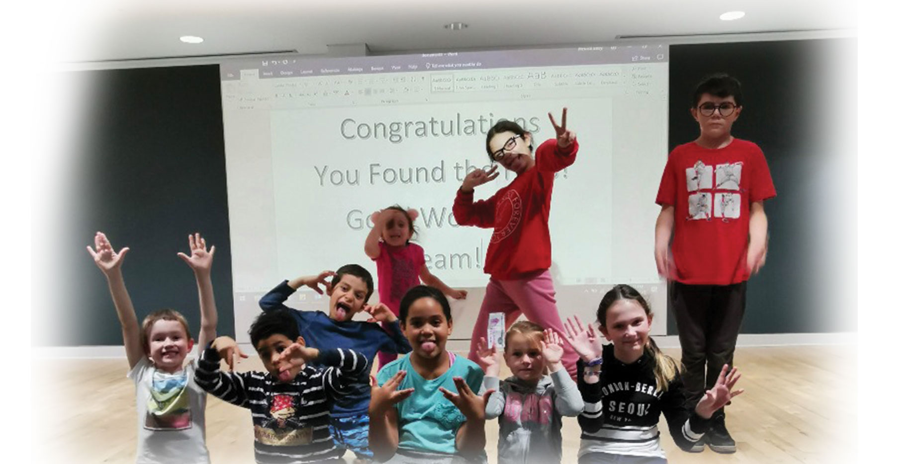 Through the support of our members and donations, a group of youth celebrate programs in the Theatre Room at Abilities Centre 