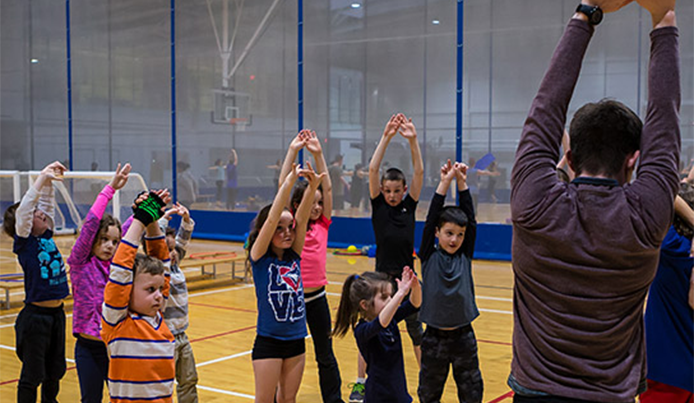 Abilities Centre program in Fieldhouse led by a Abilities Centre coordinator