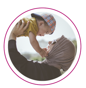 quality-of-life.png a mother holds her child up in the air with big smiles on their faces